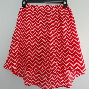 Noble U High Low Chevron Skirt